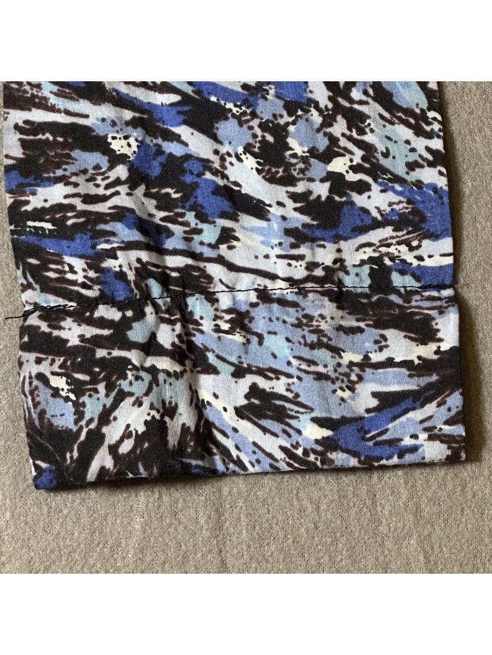 Blue, Black, & White Abstract Patterned Scarf